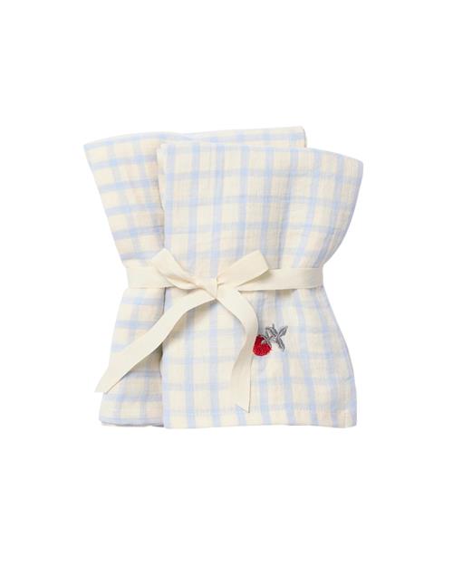 garbo&friends Muslin Swaddle Tæppe Gingham Sky Blue  Gingham Sky Blue One Size  Blå  One Size  unisex