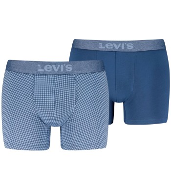 Levis 2P Boxer Briefs Cotton Check Blå bomuld X-Large Herre