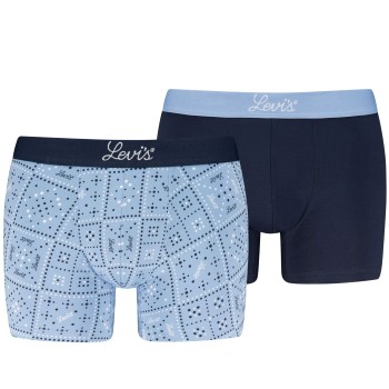 Levis 2P Boxer Briefs Cotton Patterned Marine/Blå bomuld Medium Herre