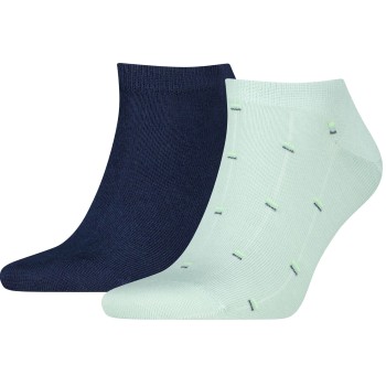 Tommy Hilfiger Strømper 2P Cotton Sneaker Socks Small Pattern Blå/Grøn Str 39/42 Herre