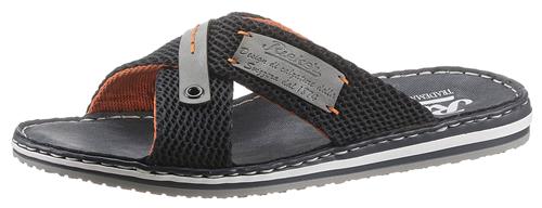 Rieker Pantoletter  navy / lysegrå / orange