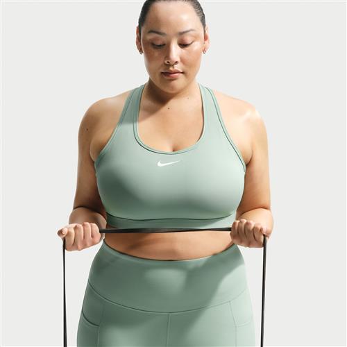 Nike Swoosh-sports-bh med medium støtte til kvinder (plus size) - grøn