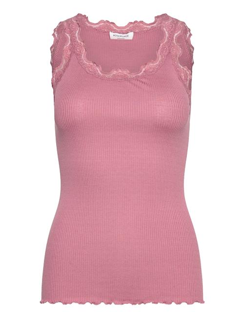 Rosemunde | Rwbabette Silk Sl U-Neck Long Lace | XL