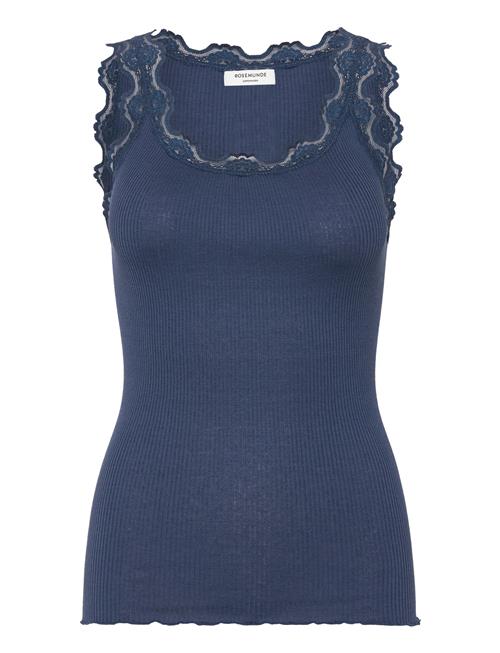 Rosemunde | Rwbabette Silk Sl U-Neck Lace Top | L