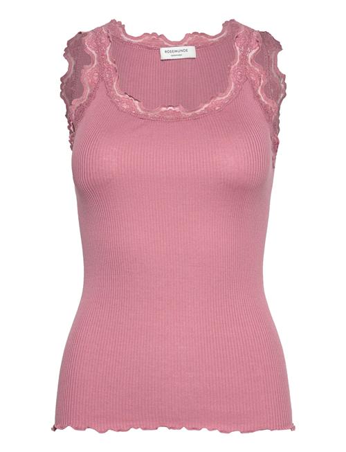 Rosemunde | Rwbabette Silk Sl U-Neck Lace Top | M
