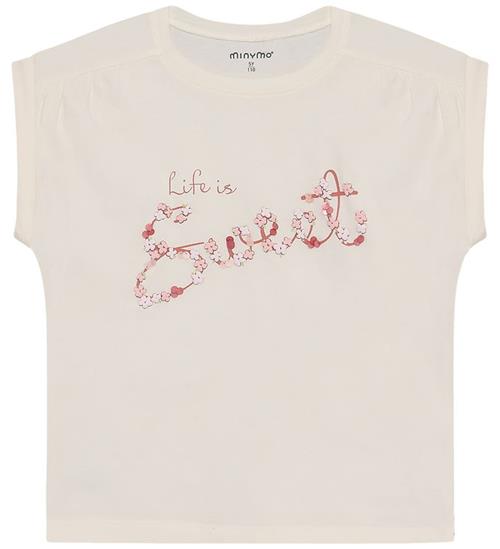 Minymo T-shirt - Vanilla Ice m. Blomster