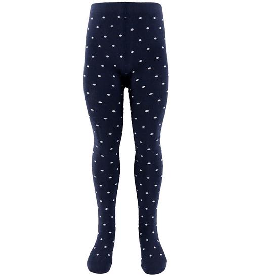 Fuzzies Strømpebukser - Navy/Off White m. Prikker