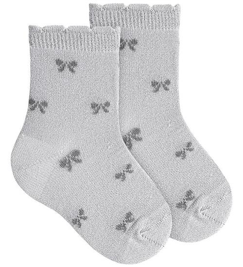 Condor Strømper - Pearly m. Glimmer/Sløjfer