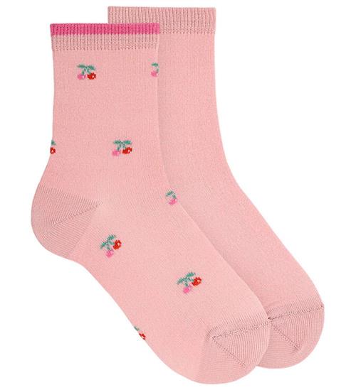 Condor Strømper - 2-pak - Pale Pink m. Blomster