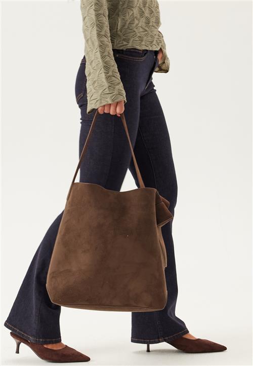 BUBBLEROOM Faux Suede Large Tote Bag