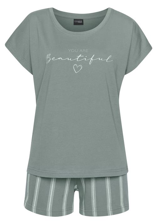 VIVANCE Pyjamas 'Dreams'  grøn / hvid