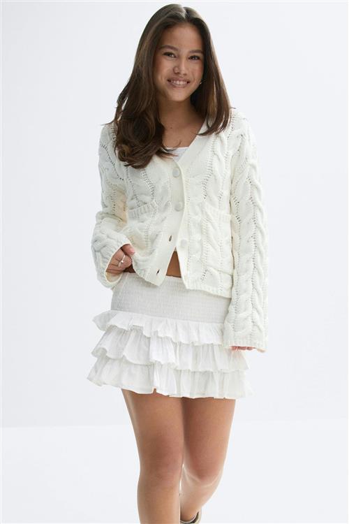 Gina Tricot - Y frill skirt - Nederdele til piger 9–14 år - Hvid - 170 - Pige