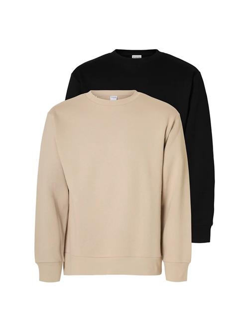 SELECTED Sweatshirt  beige / sort