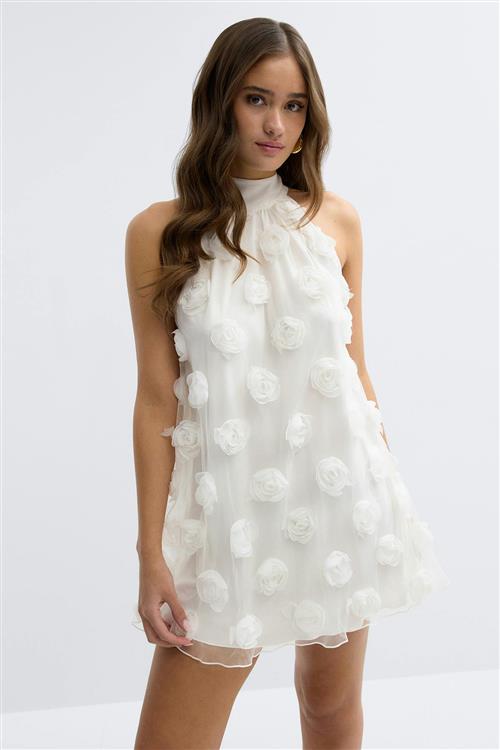 Gina Tricot - Wide halterneck mini dress - korte kjoler - Hvid - 40 - Dame