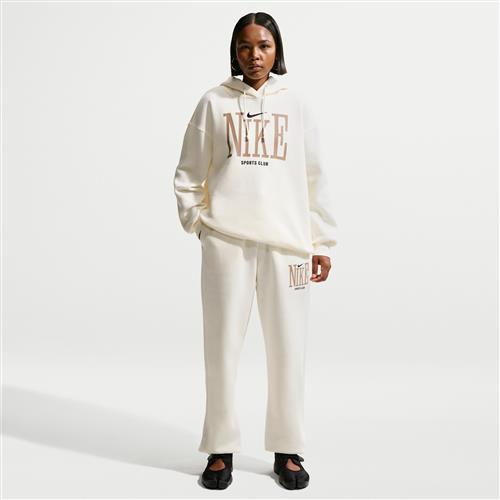 Oversized Nike Phoenix Fleece-joggingbukser med høj talje til kvinder - hvid