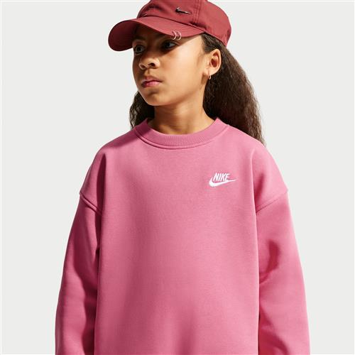 Oversized Nike Club Fleece-sweatshirt til større børn - Pink