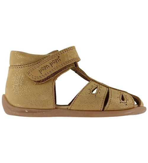 Pom Pom Sandaler - Starters Drops Velcro - Camel Glitter