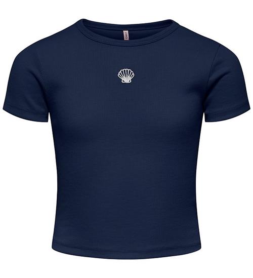 Kids Only T-shirt - Rib - KogElva - Navy Blazer/Seashell/Cloud D
