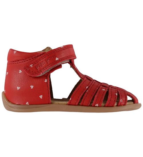 Pom Pom Sandaler - Starter Velcro - Poppy Red AOP