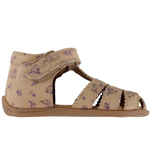 Pom Pom Sandaler - Starter Scallop Velcro - Fog Viola AOP