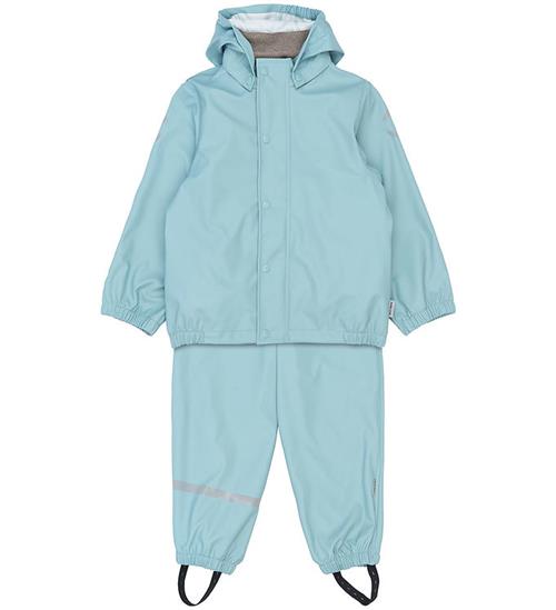 Mikk-Line Regntøj m. Seler - PU - Recycled - Stone Blue