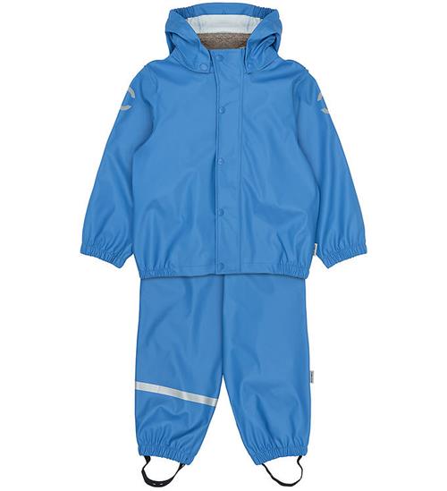 Mikk-Line Regntøj m. Seler - PU - Recycled - Strong Blue