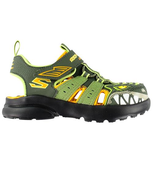 Sketchers Sandaler m. Lys - Razor Splash - Raptor Quest - Olive
