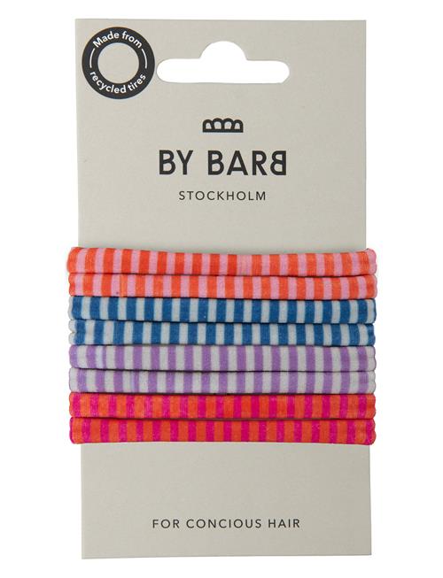 By Barb | Hair Ties Striped Pattern Multicoloured 8-Pack, Recycled Material | ONE SIZE