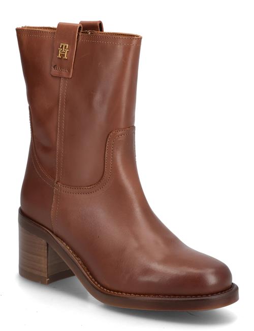 Tommy Hilfiger | Riding Lthr Mid Boot Block Heel | 37