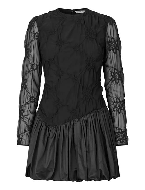 STINE GOYA | Smocked Cotton Mix, Balloon Long Sleeve Short Dress | S