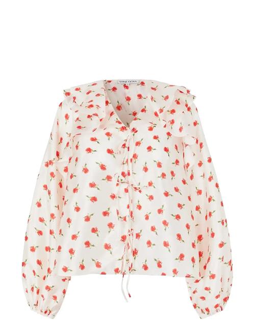 STINE GOYA | Flat Textured Poly, Multi Ruffle Raglan Top | XL