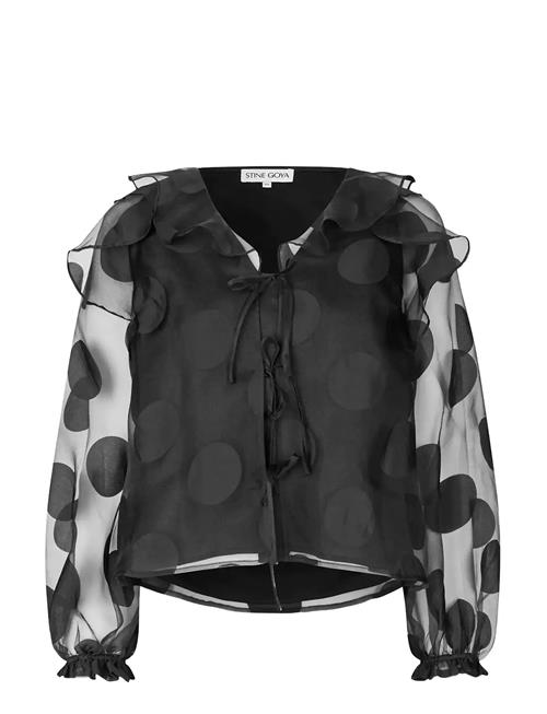 STINE GOYA | Dotted Organza, Multi Ruffle Raglan Top | M