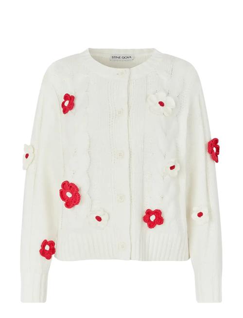STINE GOYA | Cotton Wool Yarn, Crewneck Cable Cardigan | XS