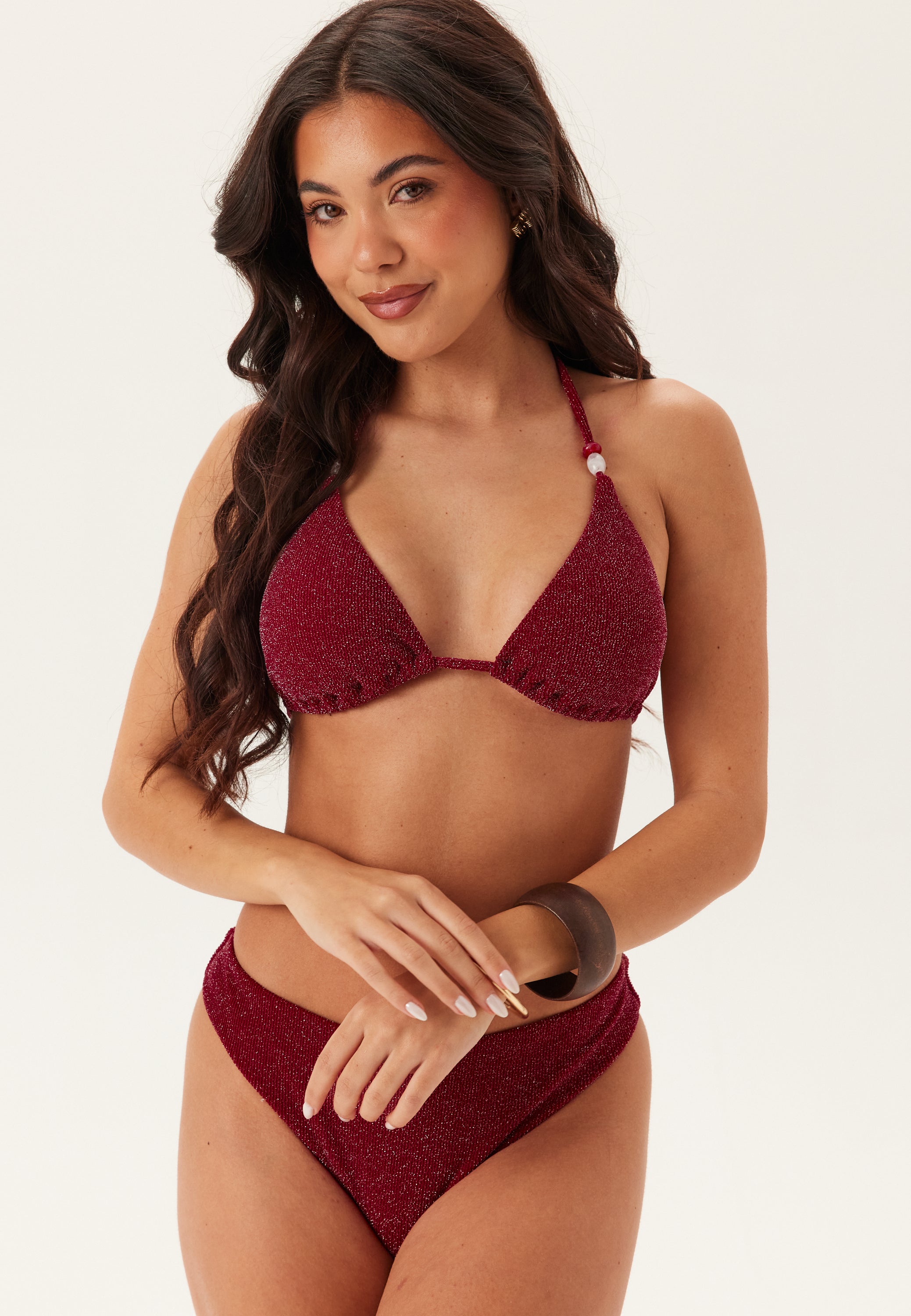 BUBBLEROOM Triangle Glittery Bikini Top