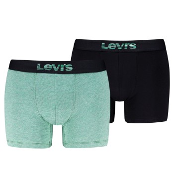 Levis 2P Men Optical Illussion Boxer Brief Sort/Mint bomuld X-Large Herre