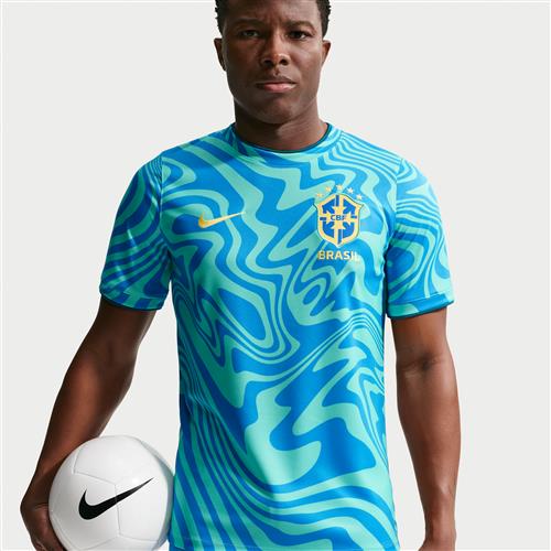 Kortærmet Brazil Academy Pro Nike Dri-FIT-fodboldopvarmningstrøje til mænd - grøn