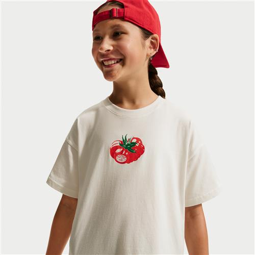 Nike -T-shirt med firkantet pasform til større børn - hvid