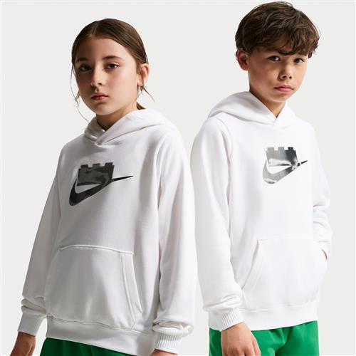 Hættetrøje fra Nike x LEGO®-kollektionen til større børn - hvid