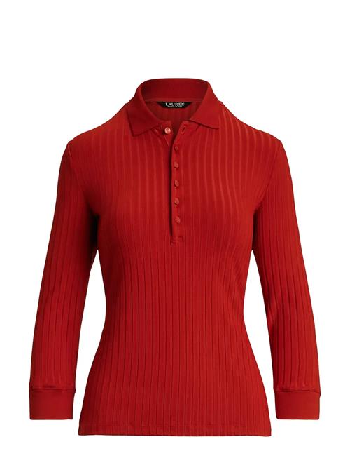 Lauren Ralph Lauren | Rib-Knit Three-Quarter-Sleeve Polo Shirt | L