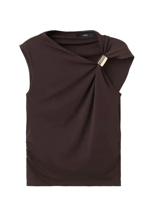 Mango | Top With Asymmetrical Neckline And Metallic Detail | L