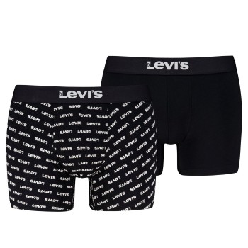 Levis 2P Men Logo Boxer Briefs Sort bomuld X-Large Herre