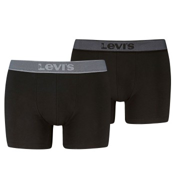 Levis 2P Men Twill Boxer Brief Sort/Grå bomuld Large Herre