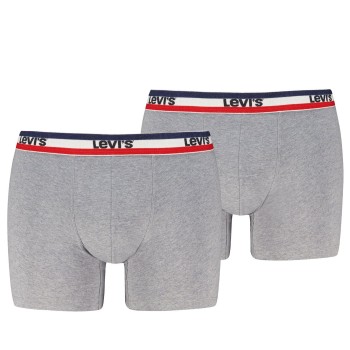 Levis 2P Sportswear Logo Base Boxer Gråmelerad bomuld Large Herre