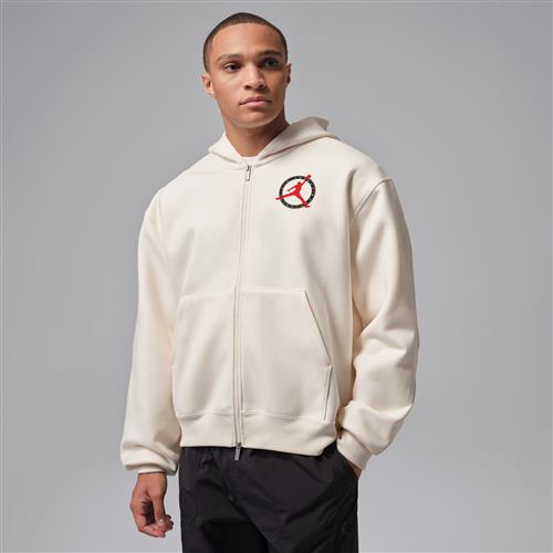 Jordan Flight Club Fleece-strikket sweatshirt med lynlås til mænd - brun