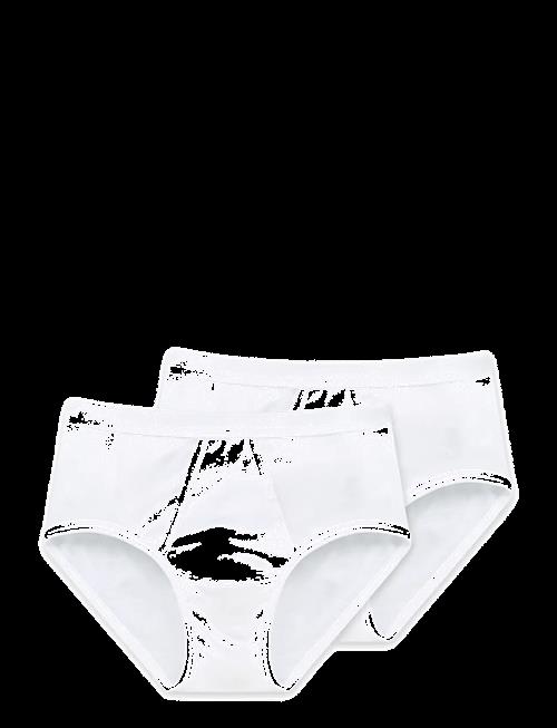 Schiesser | 2-Pack Of Sports Briefs With Fly, Fine Rib, White - Original Fine Rib | XXL