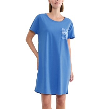 Triumph Nightdress Short Sleeve Blå bomuld 46 Dame
