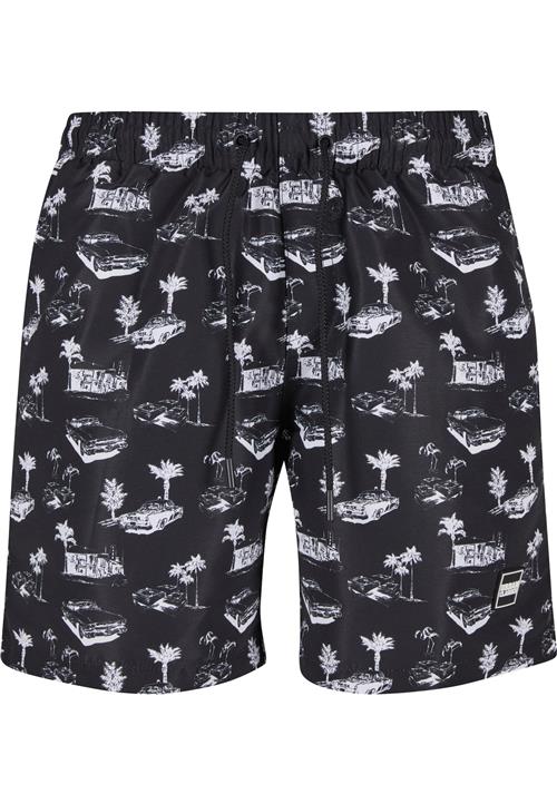 Urban Classics Badeshorts  grå / sort / hvid