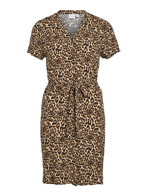 VILA Kjole  beige / karamel / sort