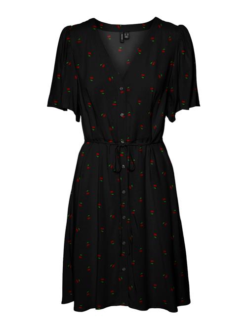 VERO MODA Blusekjole 'VMALBA'  græsgrøn / rød / sort