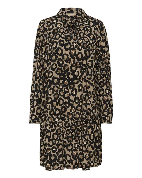 CULTURE Blusekjole 'Galta'  lysebrun / sort